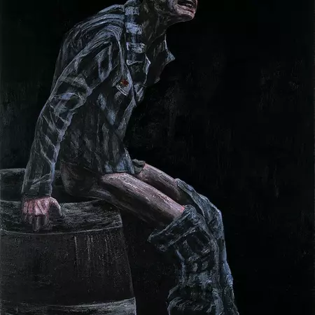 Latrine, Poland 1944, 210 x 140 cm, oil on canvas