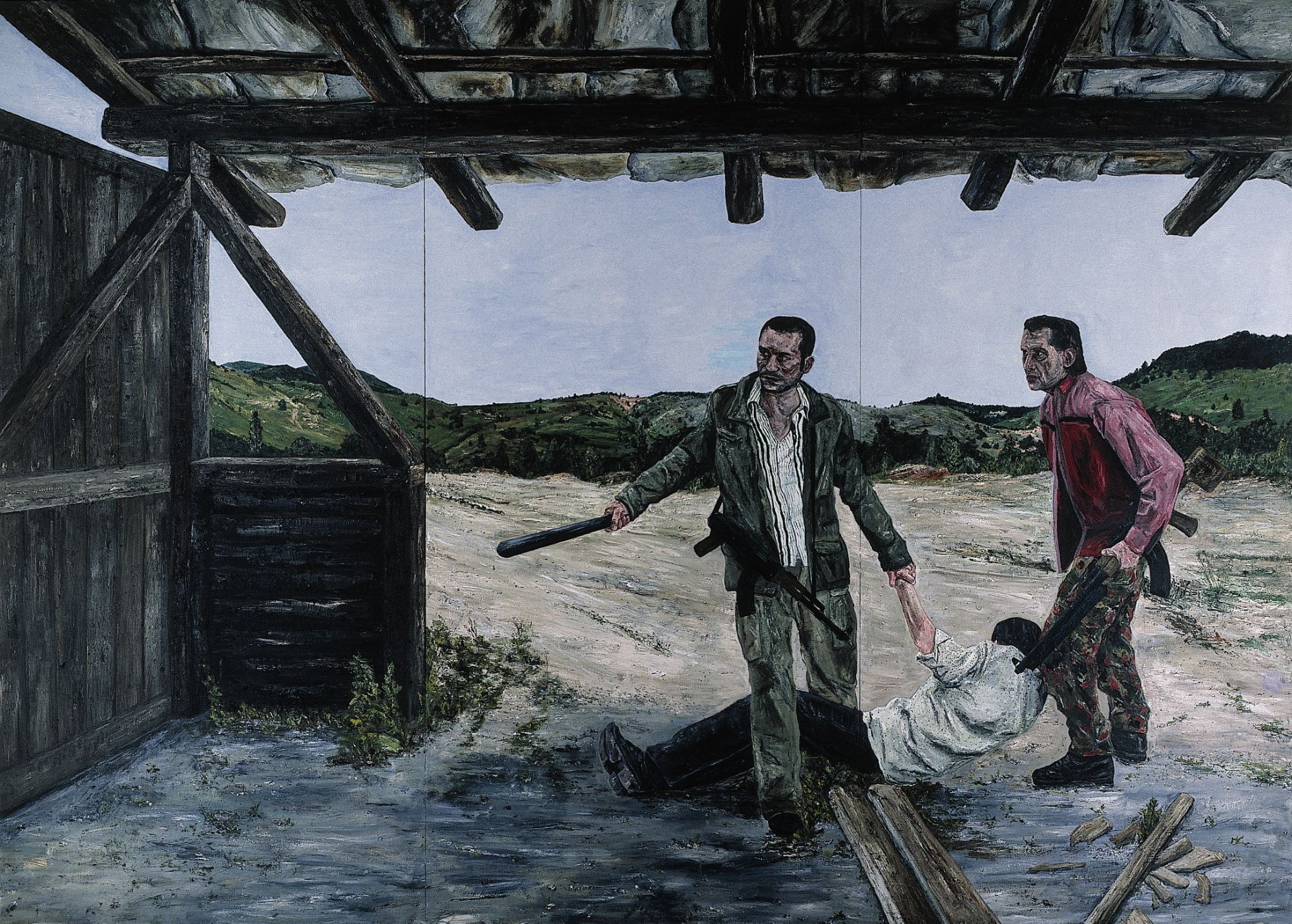 Srebrenica July 1995, the Death of Edin I, 340 x 480 cm, oil on canvas