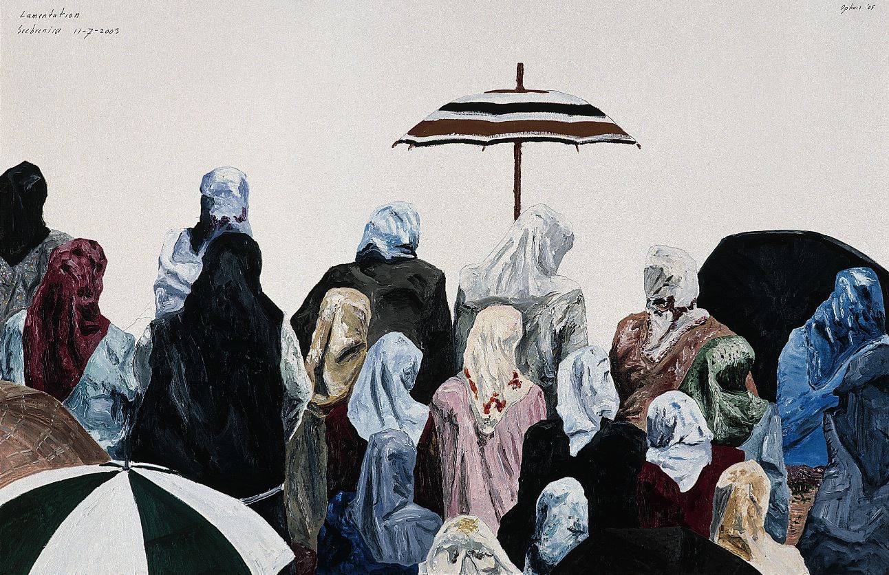 Lamentation, Srebrenica 2003, 65 x 100 cm, oil on paper