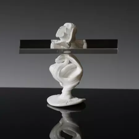 You are my rosebud II by Anna Carlgren (opaque white, porcelain-like glass)