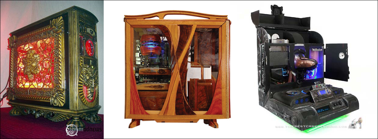 Case modding examples from dedicated community websites.