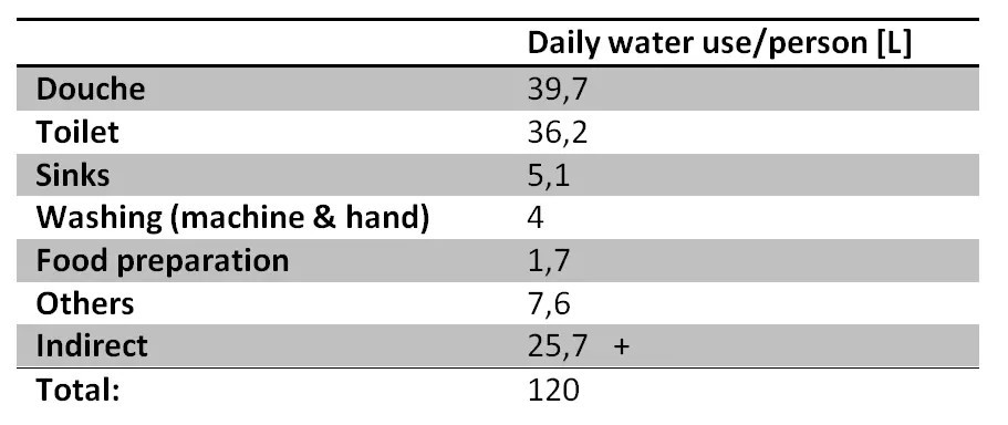 Daily water use