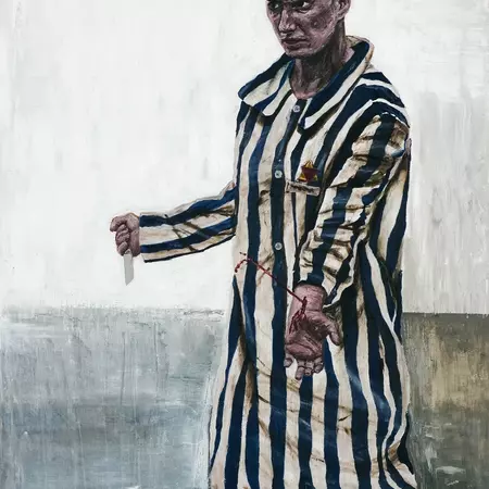 The Suicide of Mala Zimetbaum, 120 x 85 cm, oil on canvas