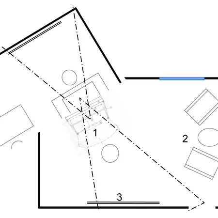 Fig. 13 The shared mediated space which emerges as two rooms are joined can also be represented as a spatial montage.