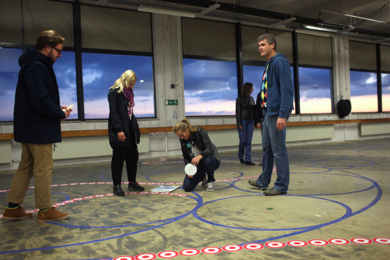 Tape on Floor 4, people feeding the snake