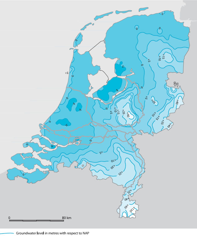 Piezometric level map