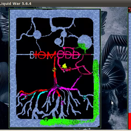 Custom map for the open source game Liquid War based on the logo of the preceding Philippine Biomodd project.