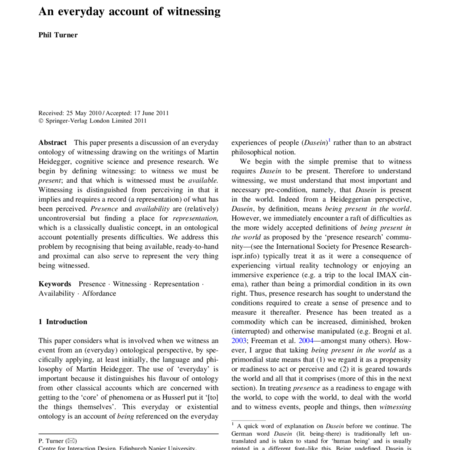 An everyday account of witnessing